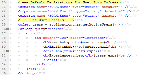 Hiding Whitespace, New Line and Carriage Return Characters in ColdFusion Builder