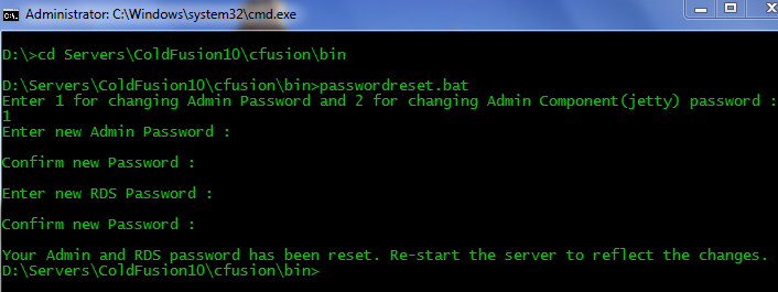 ColdFusion 10: Resetting ColdFusion Administrator Password