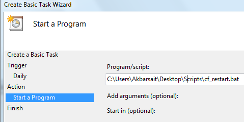 Scheduling Tasks in Windows 7
